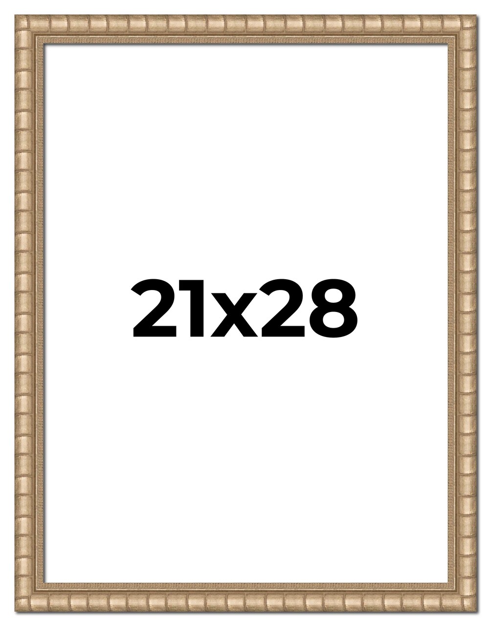 21x28 Silver Modern Bamboo Picture Frame - UV Acrylic, Foam Board Backing, Hanging Hardware
